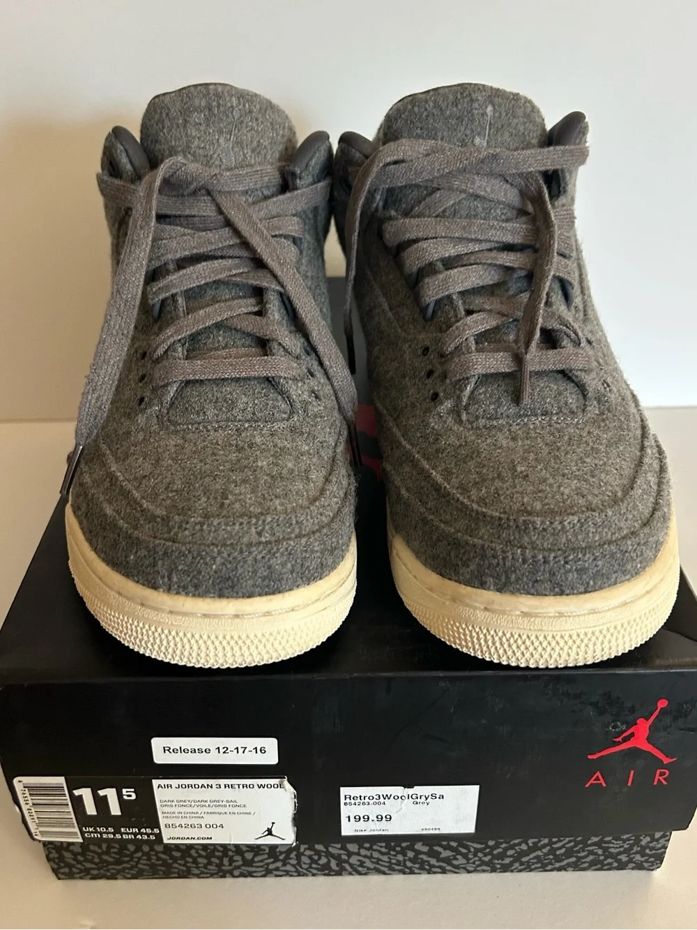 Jordan Retro 3 Wool Sneakers